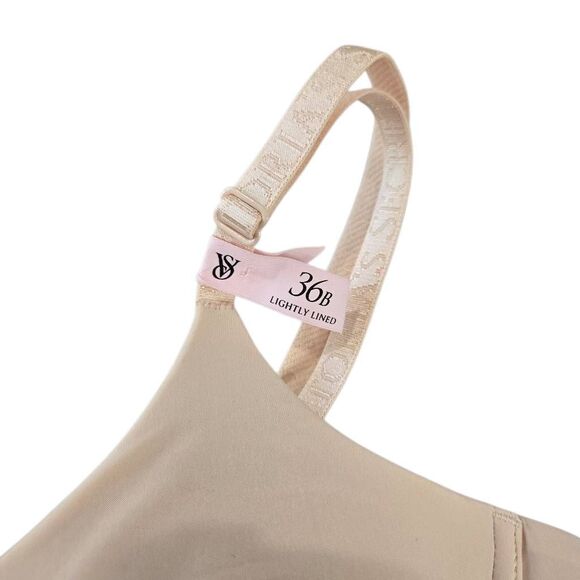 Victoria's Secret Bra Size 36B T-Shirt Lightly Lined Demi Nude Beige New - Picture 2 of 5